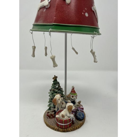 Set Of 2 Adorable Christmas Tea light Holder Snowman Figure And Puppy Family - Picture 2 of 7